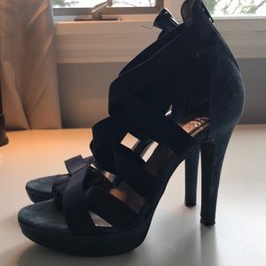 Navy heels made in Italy.